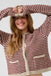 Kaffe Ellery Cardigan - Feather Grey  Melange / Windsor Wine