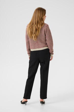 Kaffe Ellery Cardigan - Feather Grey  Melange / Windsor Wine