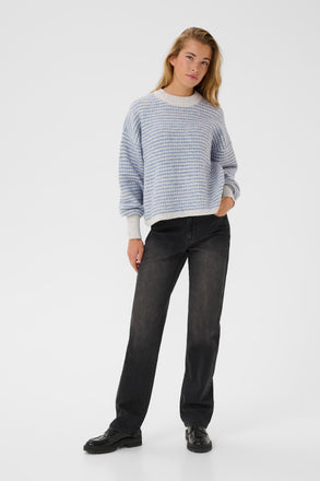 Kaffe Ellery Knit Pullover- Light Grey