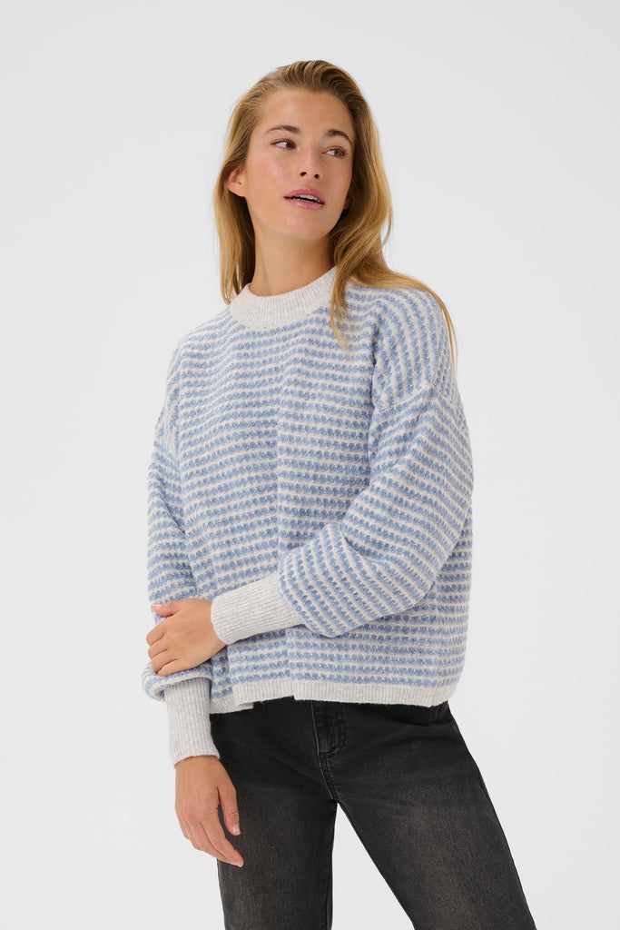 Kaffe Ellery Knit Pullover- Light Grey