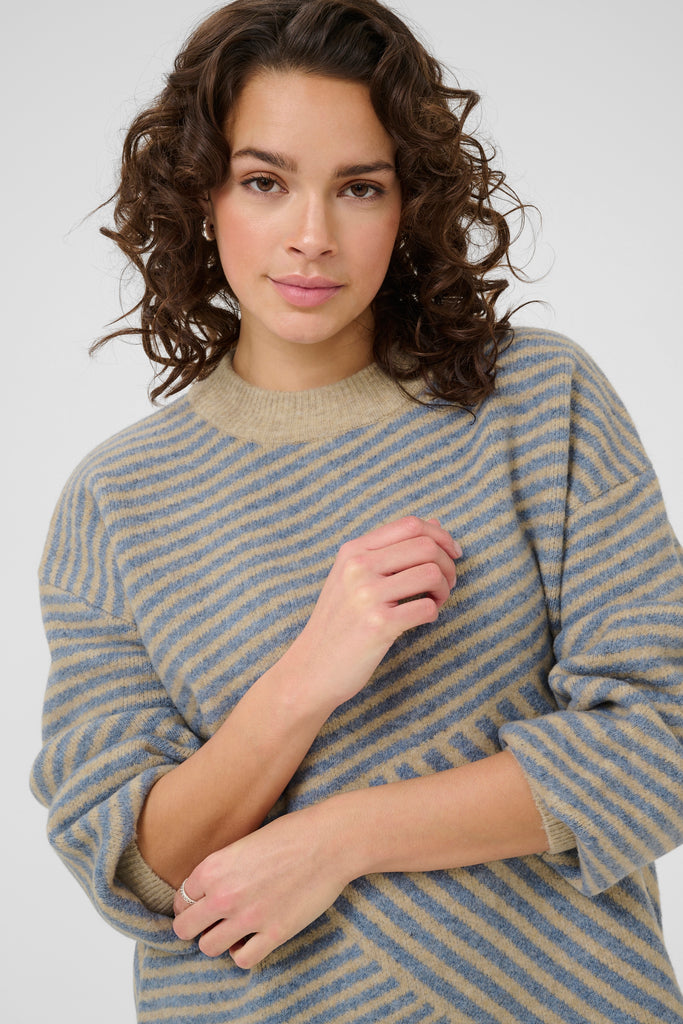 Kaffe Averana Pullover- Feather GreyMel/Windward