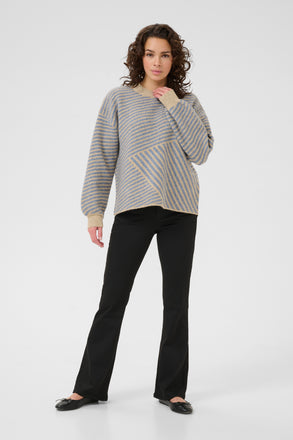 Kaffe Averana Pullover- Feather GreyMel/Windward