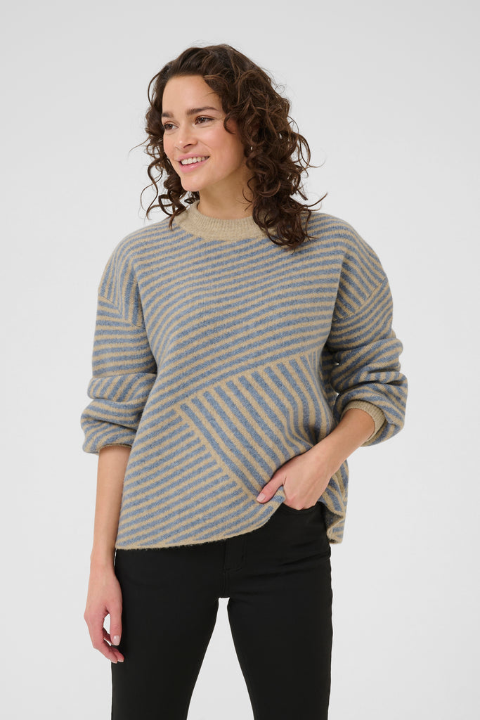 Kaffe Averana Pullover- Feather GreyMel/Windward