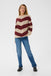 Kaffe Averana Knit Pullover- Feather Grey Melange/ Windsor Wine