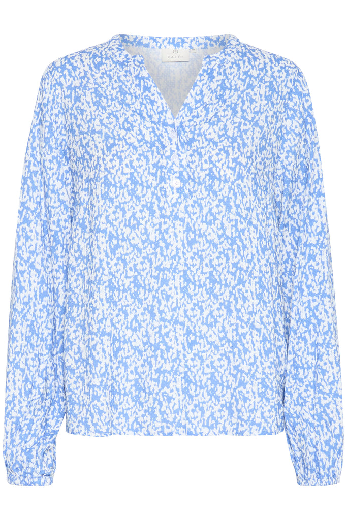 Kaffe Mathilde Blouse Blue/Chalk Graphic