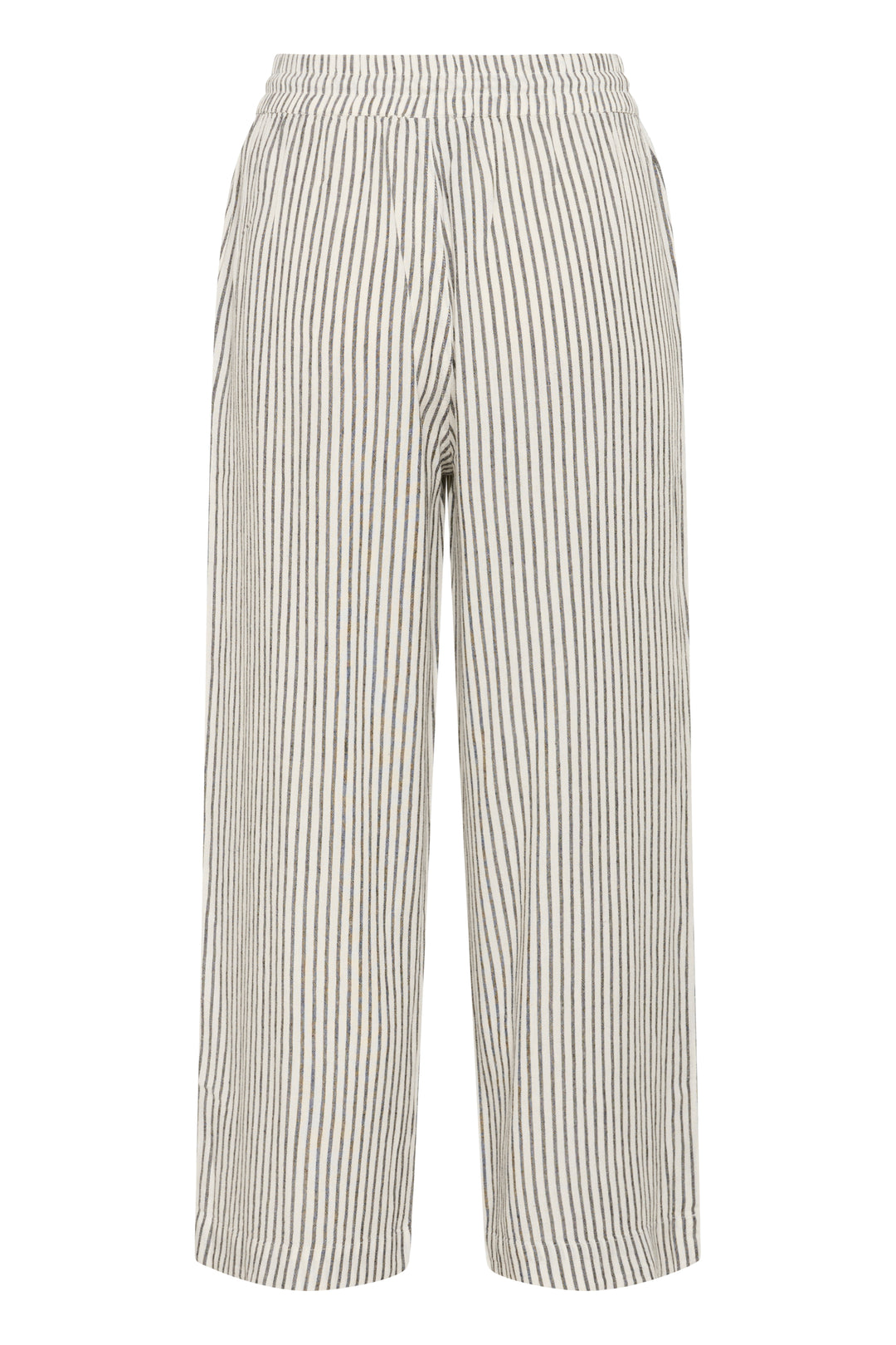 Kaffe KAmilia Linen Trousers Chalk/Black Stripe