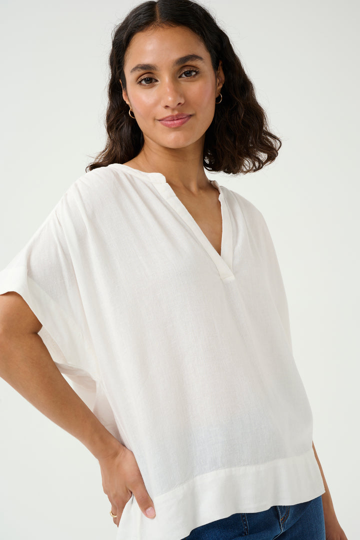 Kaffe Milia Wing Sleeveless Blouse- Chalk