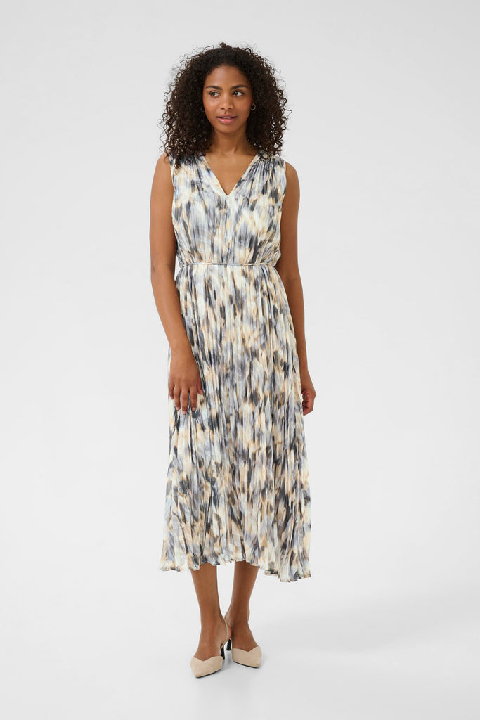 Kaffe Vicki Dress- Grey Graphic Blur