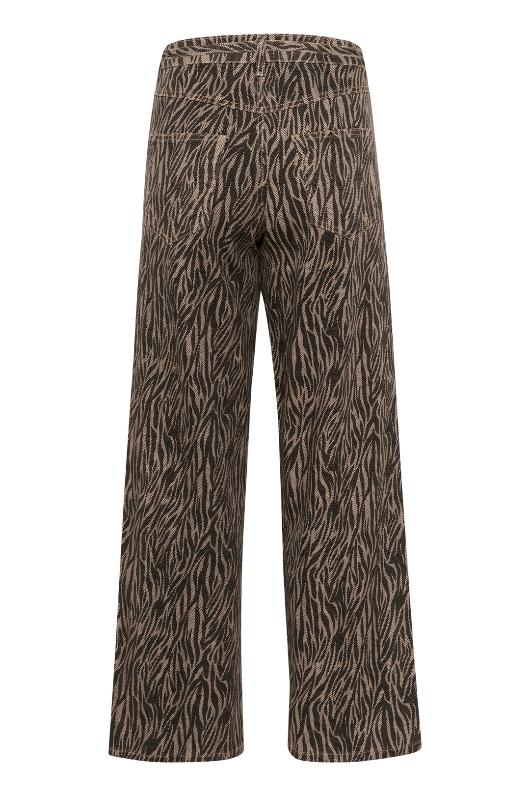 Kaffe Leondra High-Waist Straight Jeans- Feather Gray/Black Animal Print