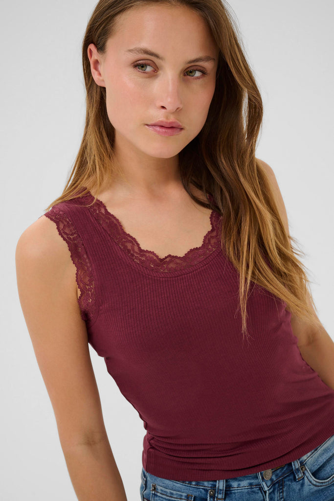 Kaffe Omi Slim Fit Top- Fudge