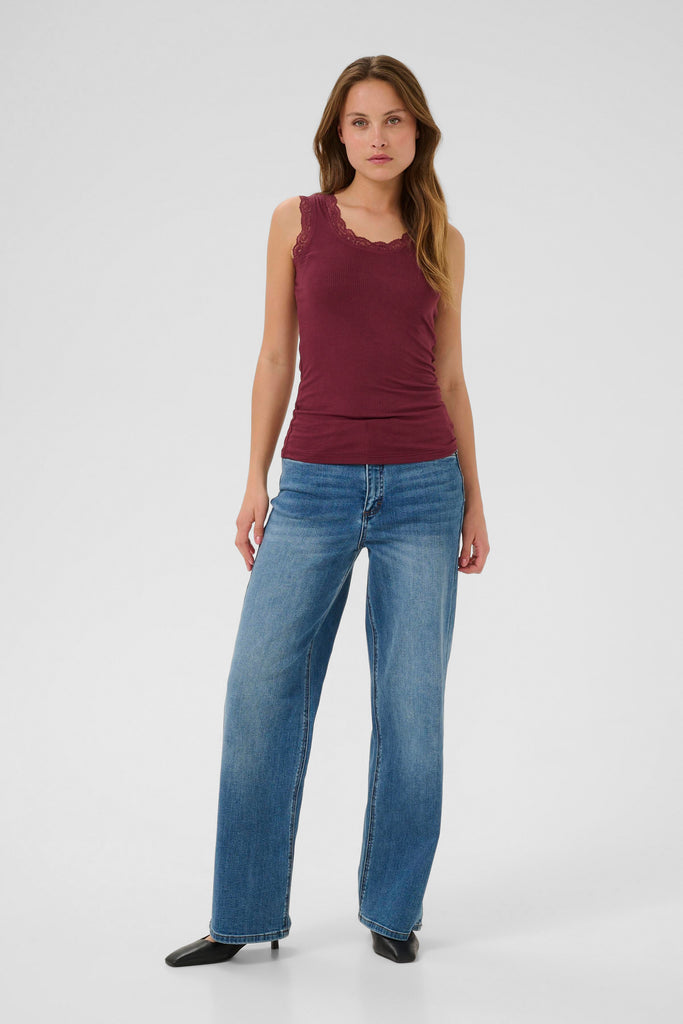 Kaffe Omi Slim Fit Top- Fudge