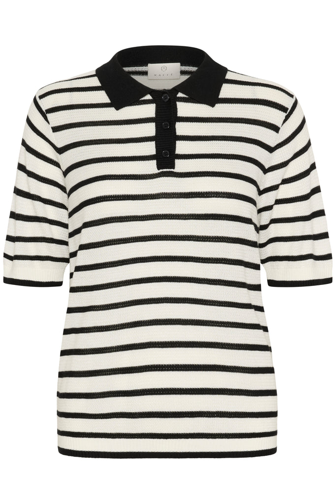 Kaffe Amalia Pullover- Chalk & Black Stripe
