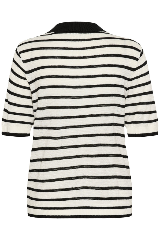 Kaffe Amalia Pullover- Chalk & Black Stripe