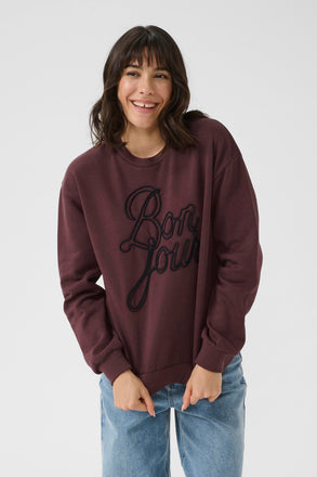 Kaffe Berta 'Bonjour' Sweatshirt- Fudge