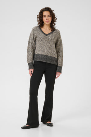Kaffe Melinda Pullover- Dark Grey/ Feather Gray