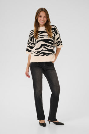 Kaffe Lexane Pullover - Turtledove/ Black