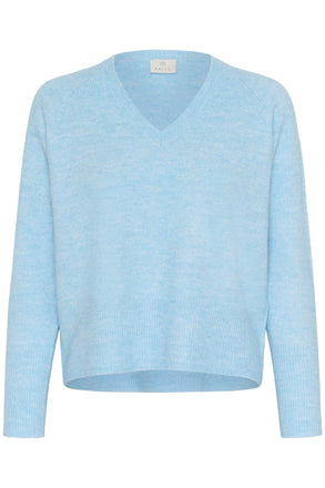 Kate Niel V Neck Pullover- Powder Blue