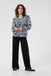 Kaffe Dahlia Blouse - Bering Sea/White