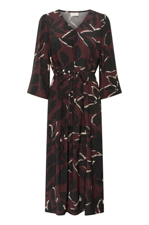 Kaffe Mille Dress - Windsor Wine/ Black Flower
