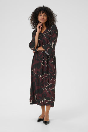 Kaffe Mille Dress - Windsor Wine/ Black Flower