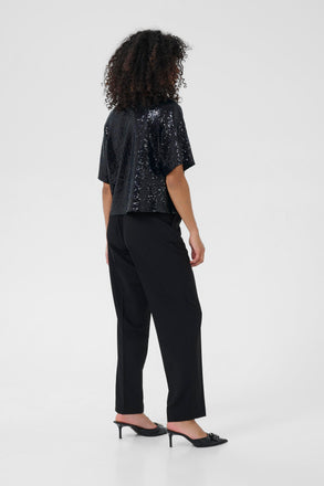 Kaffe Miranda Sequin Blouse - Deep Black