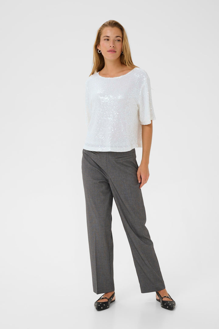 Kaffe Miranda Sequin Blouse - Chalk