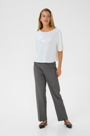 Kaffe Miranda Sequin Blouse - Chalk