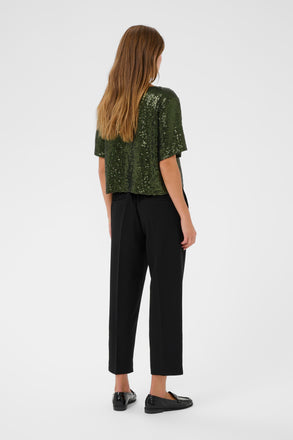 Miranda Sequin Blouse - Ivy Green