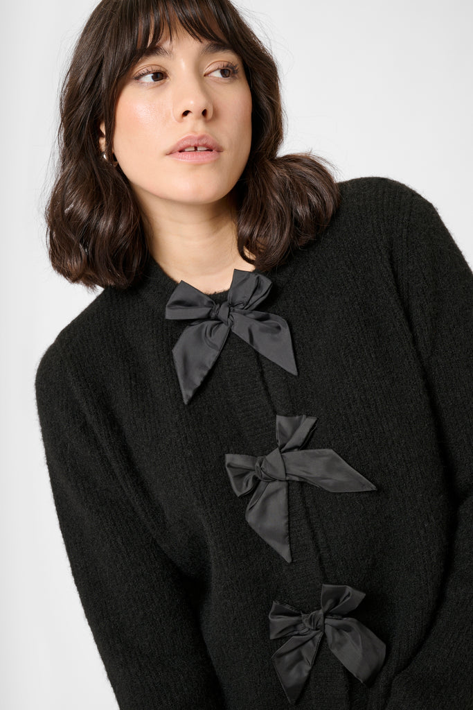 Kaffe May Knit Cardigan - Black Deep