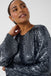Kaffe Lau Sequin Cardigan - Dark Silver