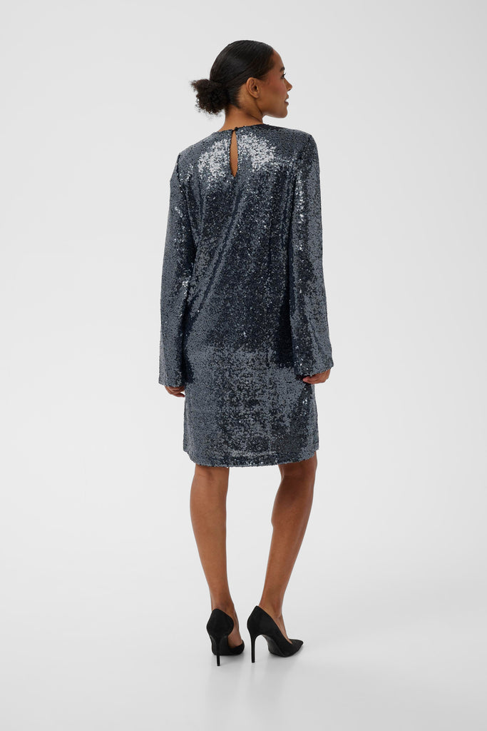 Kaffe Lau Sequin Cardigan - Dark Silver