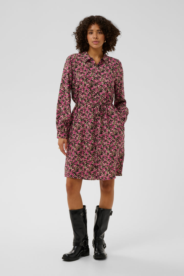 Kaffe KAbella Shirt Dress - Pink Black Graphi