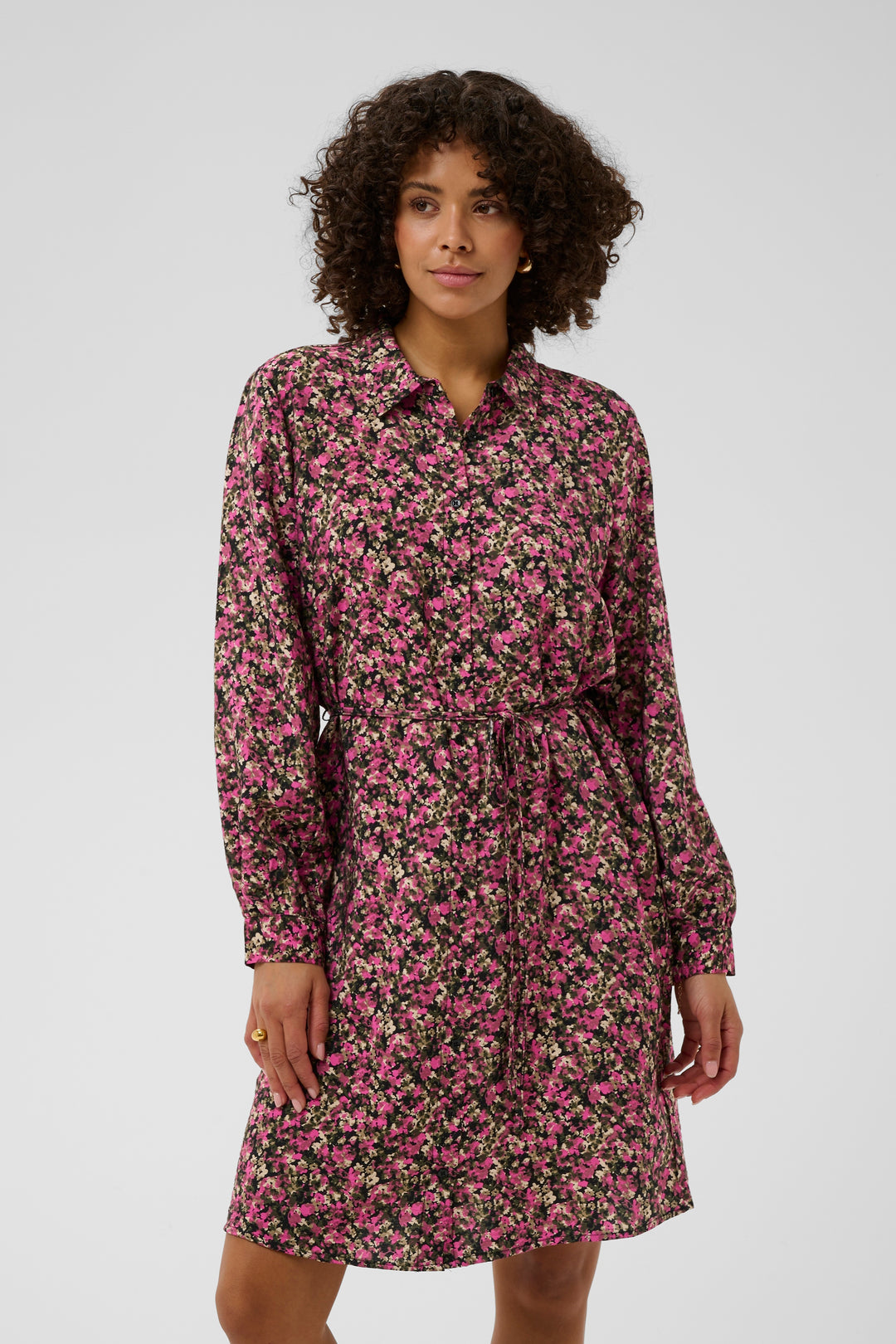 Kaffe KAbella Shirt Dress - Pink Black Graphi