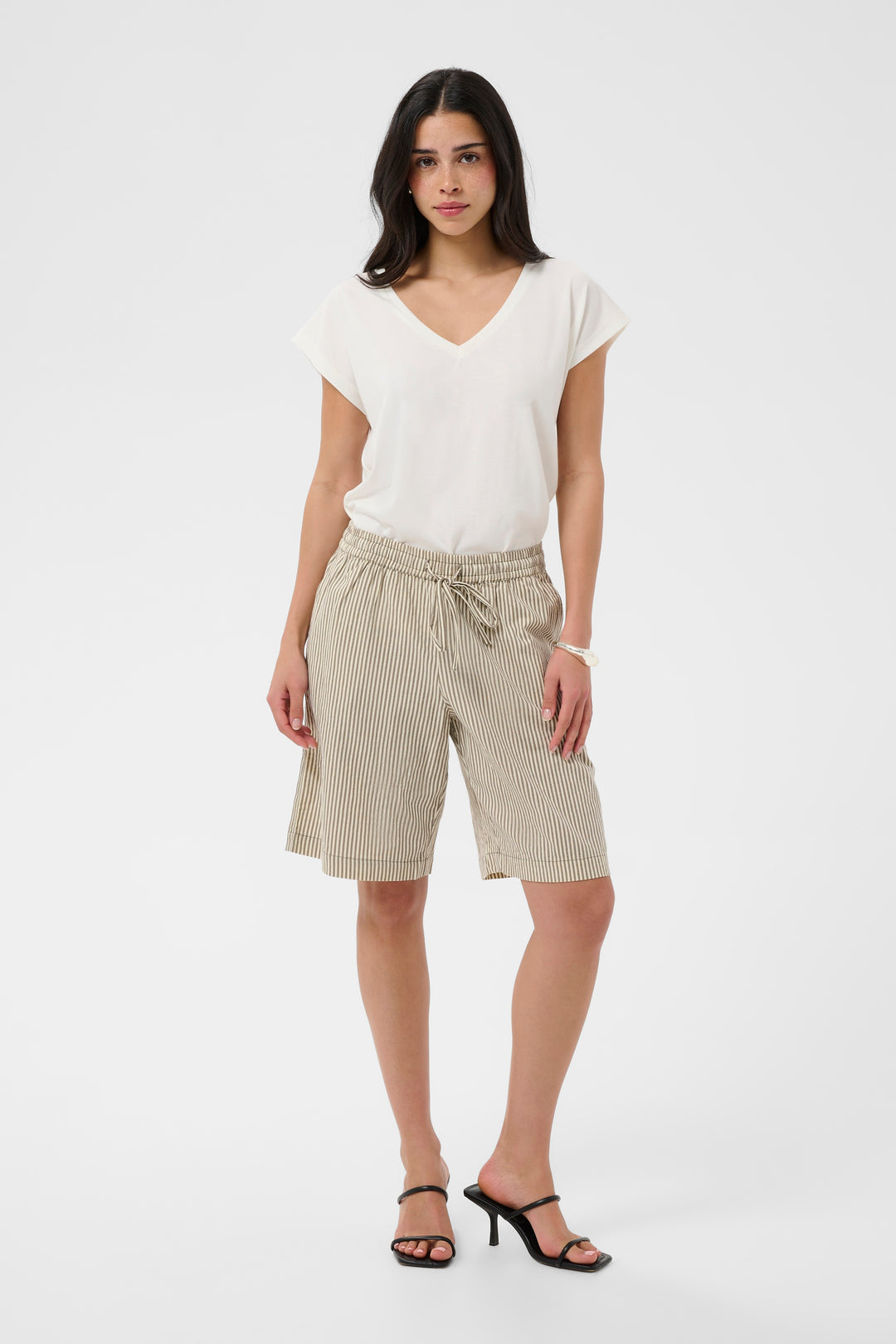 Kaffe Naya Shorts- Brindle/Turtledove Stripe