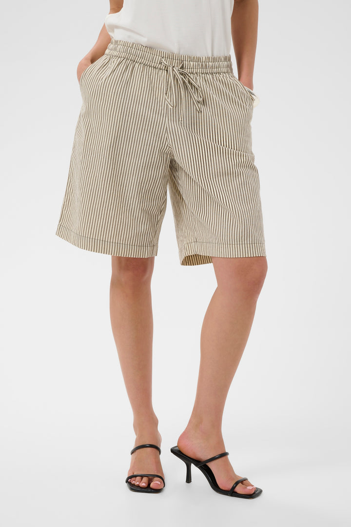 Kaffe Naya Shorts- Brindle/Turtledove Stripe