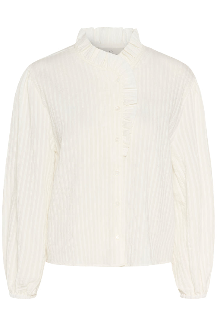 Kaffe KAsuma Frill Shirt - Chalk