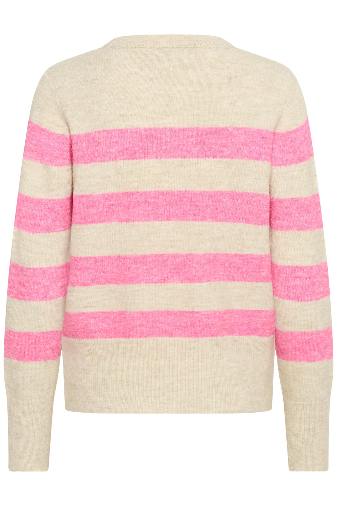 Kaffe KAniel Striped Pullover - Feather Gray Mel/Pink Melange
