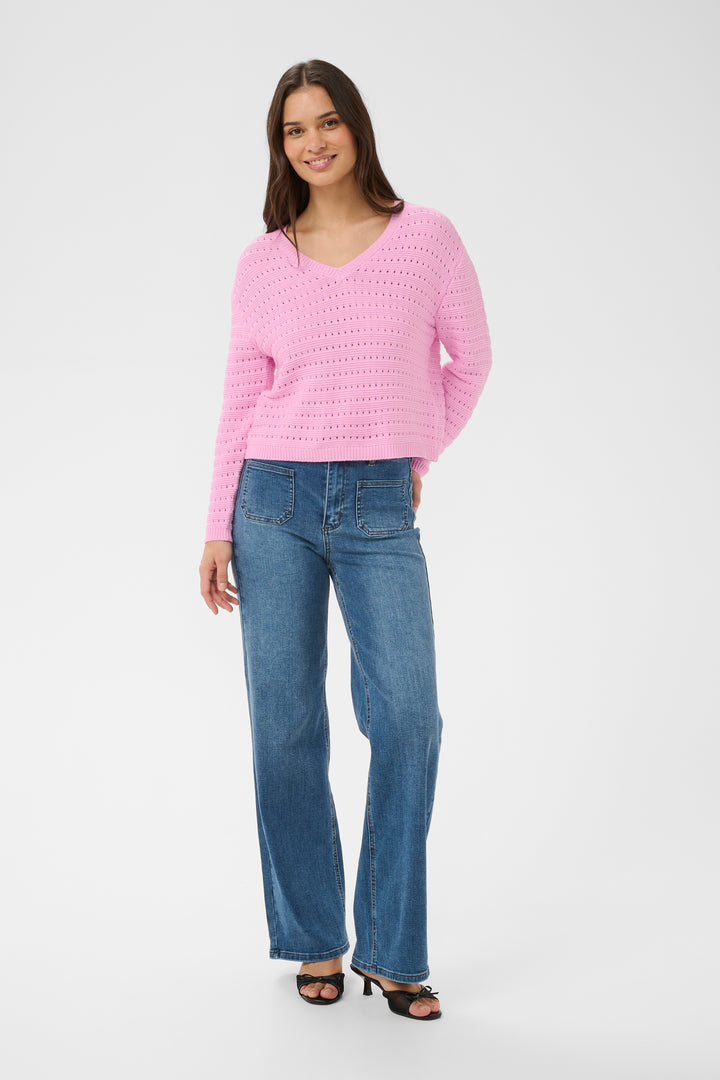Kaffe Metta Pullover - Pink Frosting
