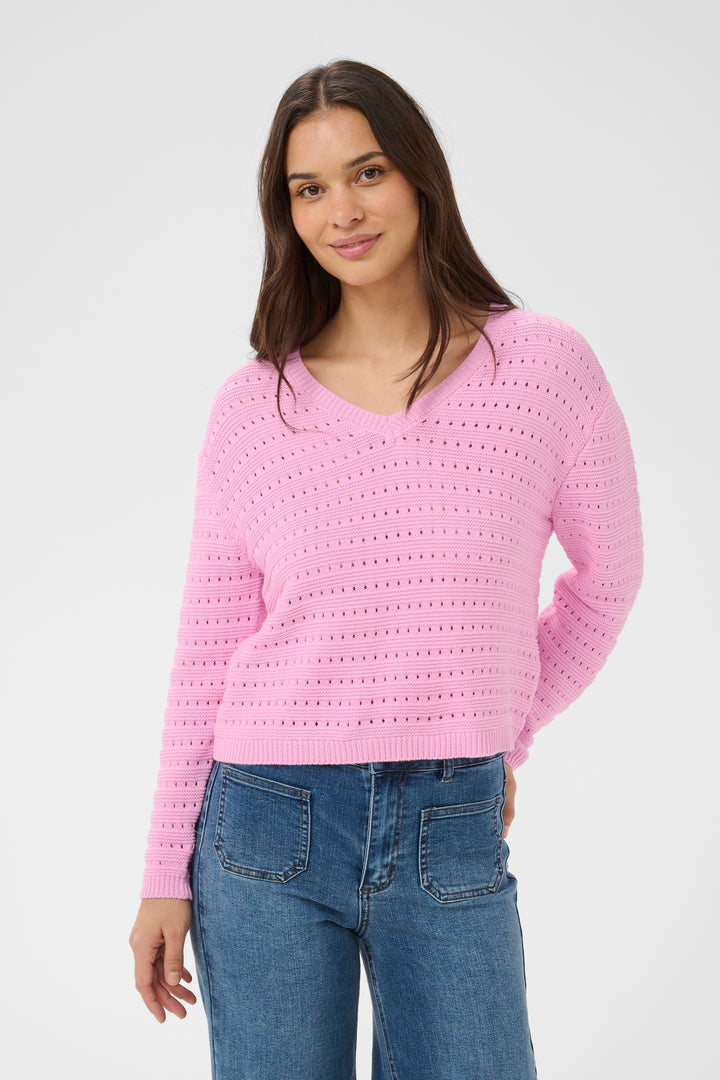 Kaffe Metta Pullover - Pink Frosting