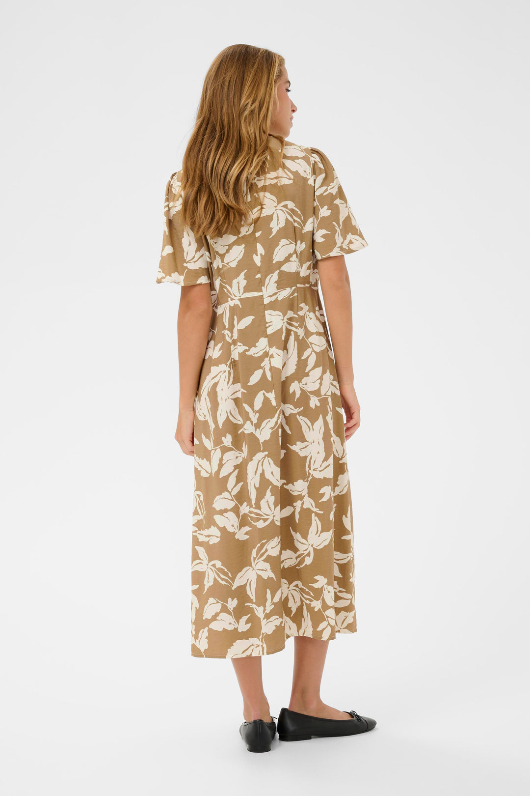 Kaffe Marlo Dress-Oak Chalk Leaves