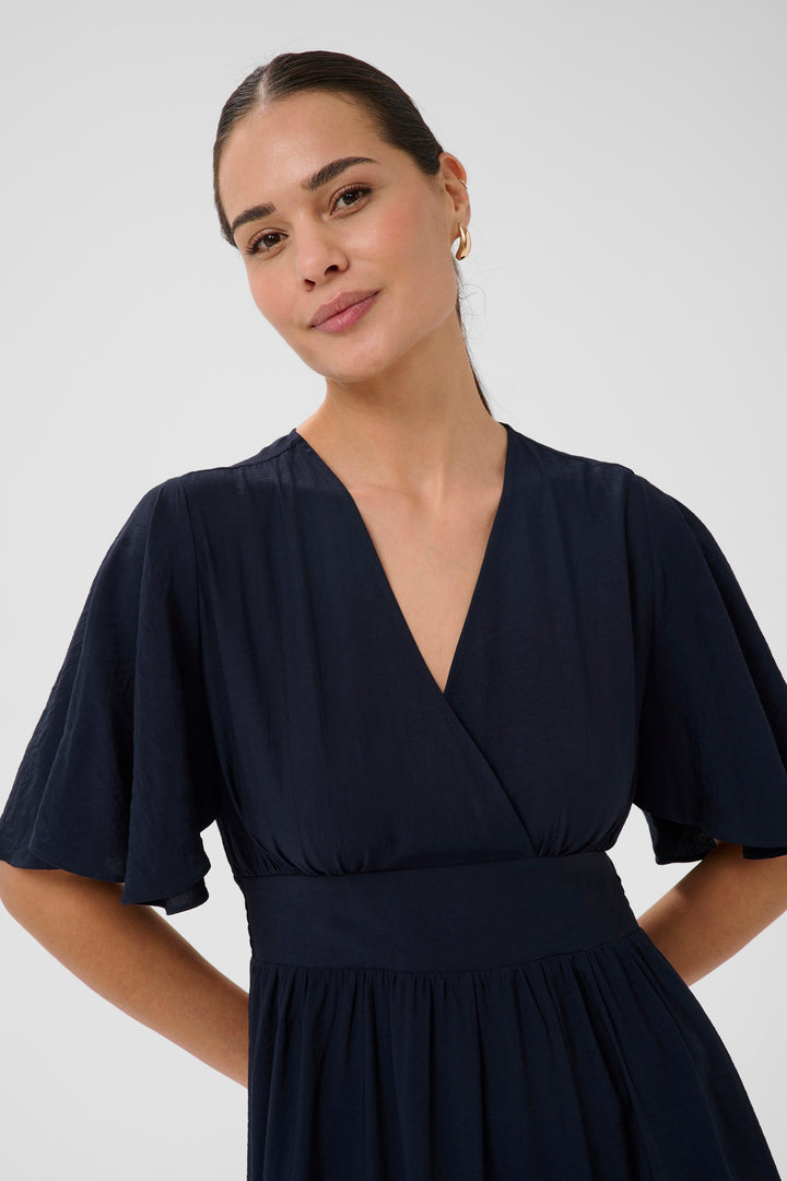 Kaffe Sirena long Dress - Midnight Marine