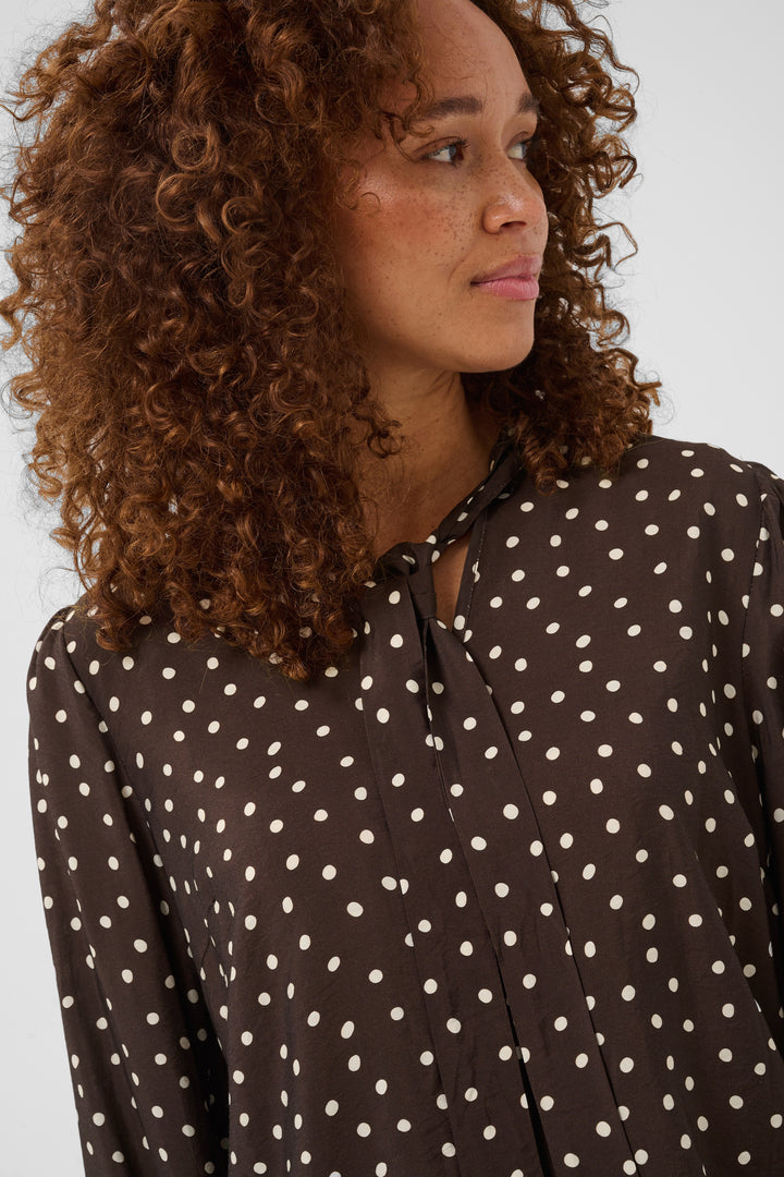 Kaffe KAdotte Blouse- Coffee Bean Turtle