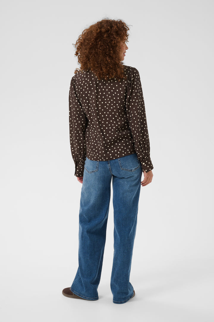 Kaffe KAdotte Blouse- Coffee Bean Turtle