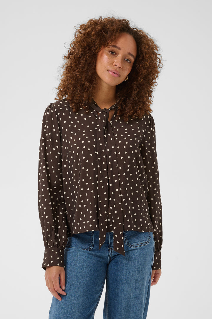 Kaffe KAdotte Blouse- Coffee Bean Turtle