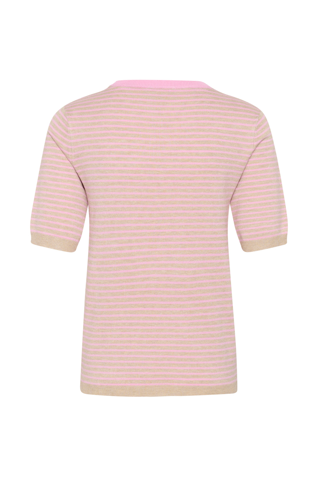 Kaffe Alizza Narrow Striped Pullover - Feather Mel/ Pink Fine Stripe