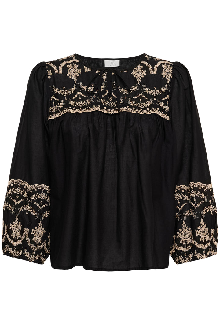 Kaffe KAkis Black Embroidered Blouse