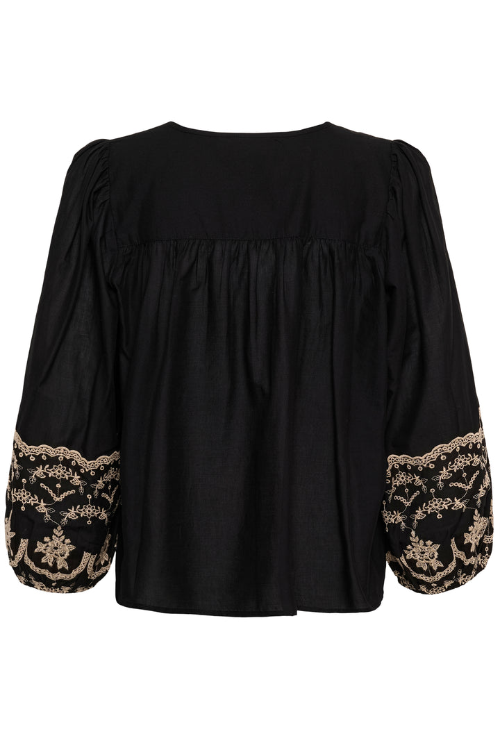 Kaffe KAkis Black Embroidered Blouse