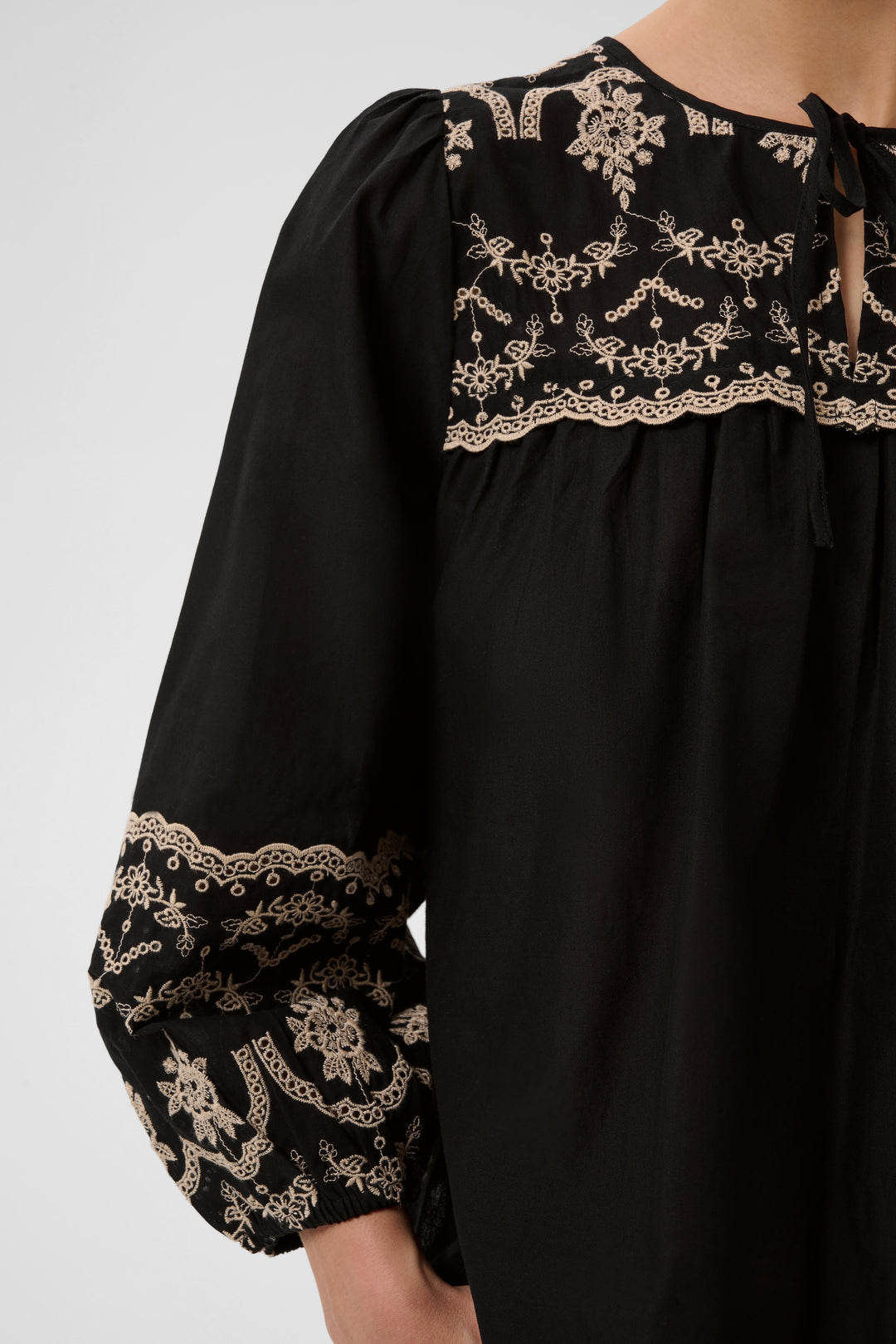 Kaffe KAkis Black Embroidered Blouse