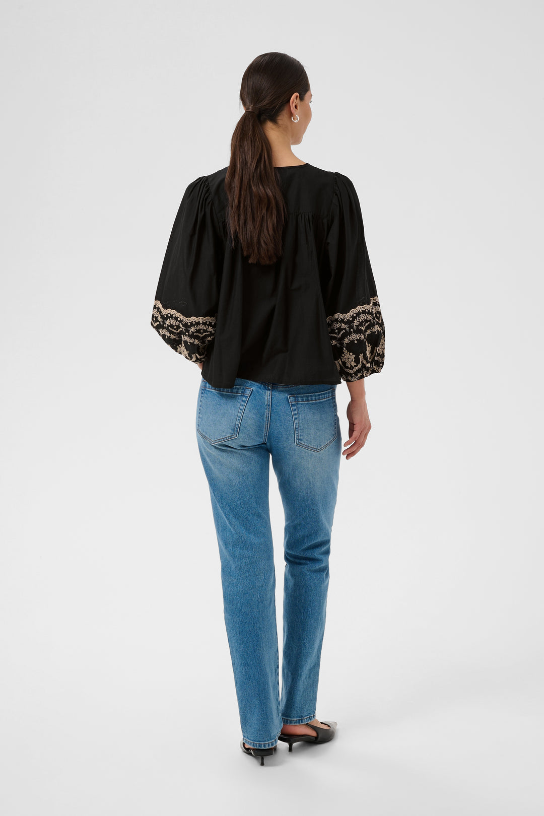 Kaffe KAkis Black Embroidered Blouse