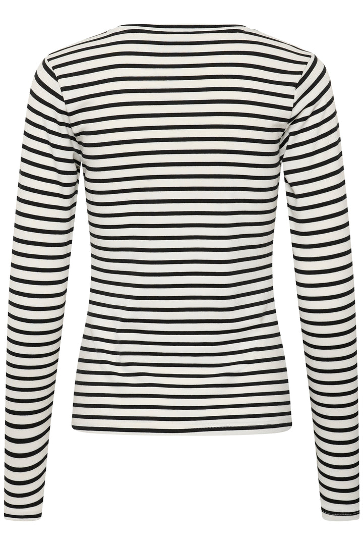 Kaffe KAliddy T-shirt- Chalk and Black Stripe